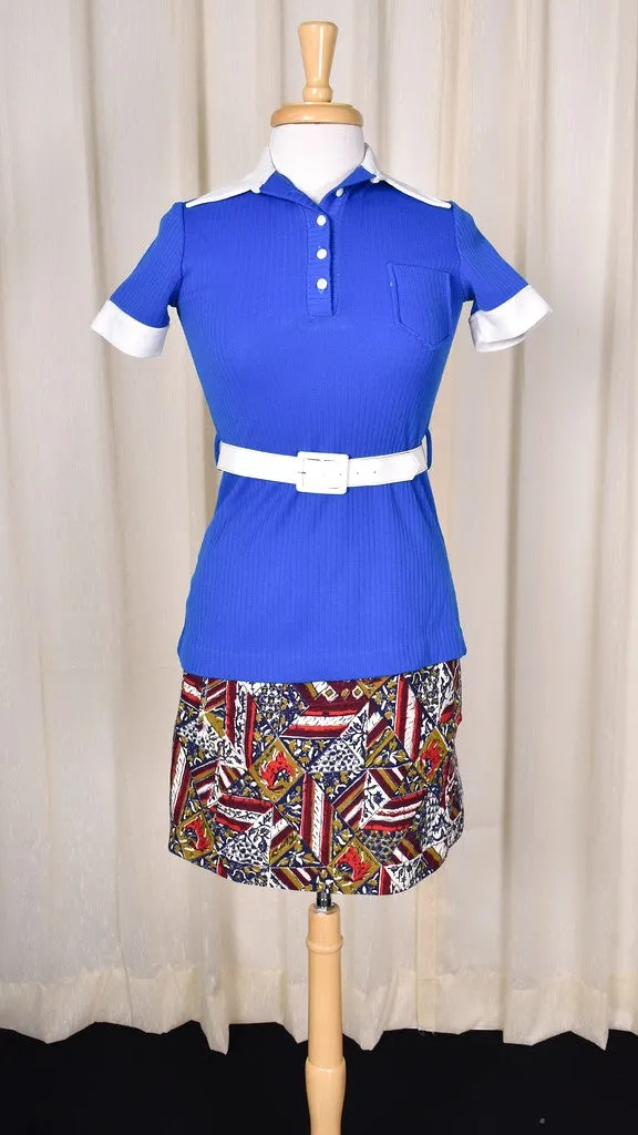 1960s Vintage Tiki Inspired Mini Skirt by Brattle Square