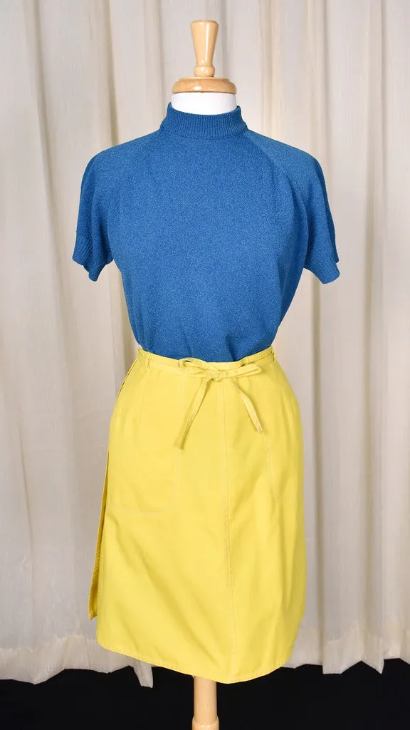 1960s Vintage Yellow Wrap Skirt