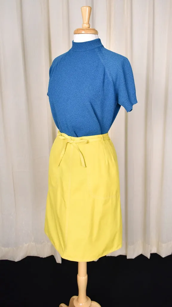 1960s Vintage Yellow Wrap Skirt