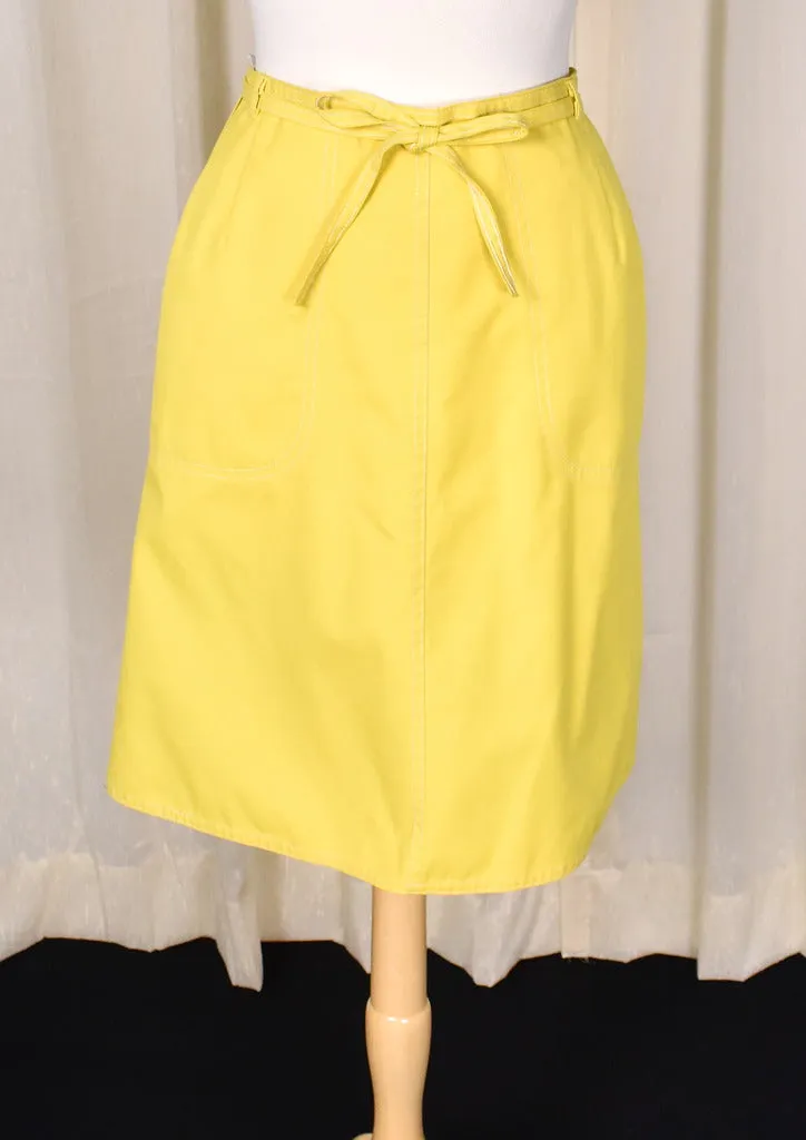 1960s Vintage Yellow Wrap Skirt