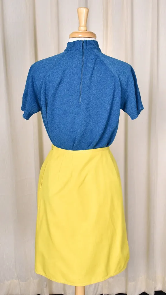 1960s Vintage Yellow Wrap Skirt