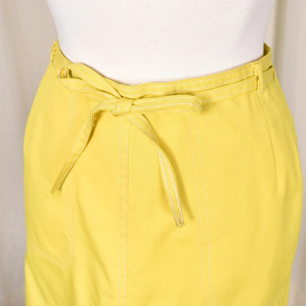 1960s Vintage Yellow Wrap Skirt