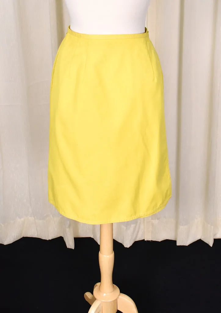 1960s Vintage Yellow Wrap Skirt