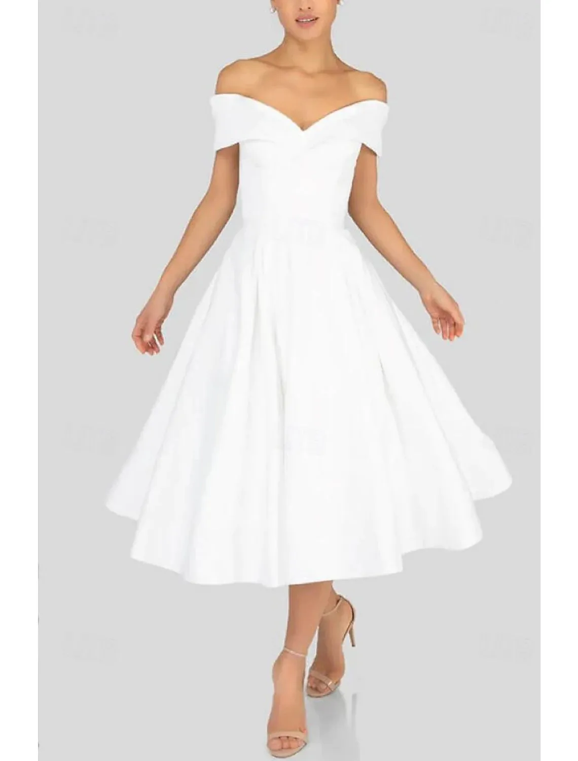 A-Line Cocktail Dresses Elegant Dress Formal Party Wear Tea Length Sleeveless Sweetheart Pocket Satin with Ruched