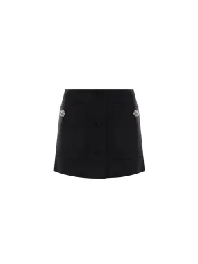 A-Line Wool Miniskirt