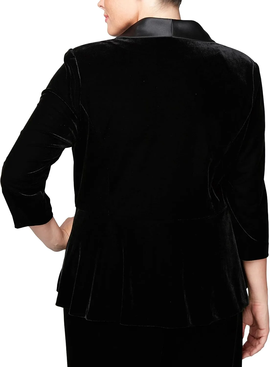 Alex Evenings Velvet Blouse with Modified Peplum