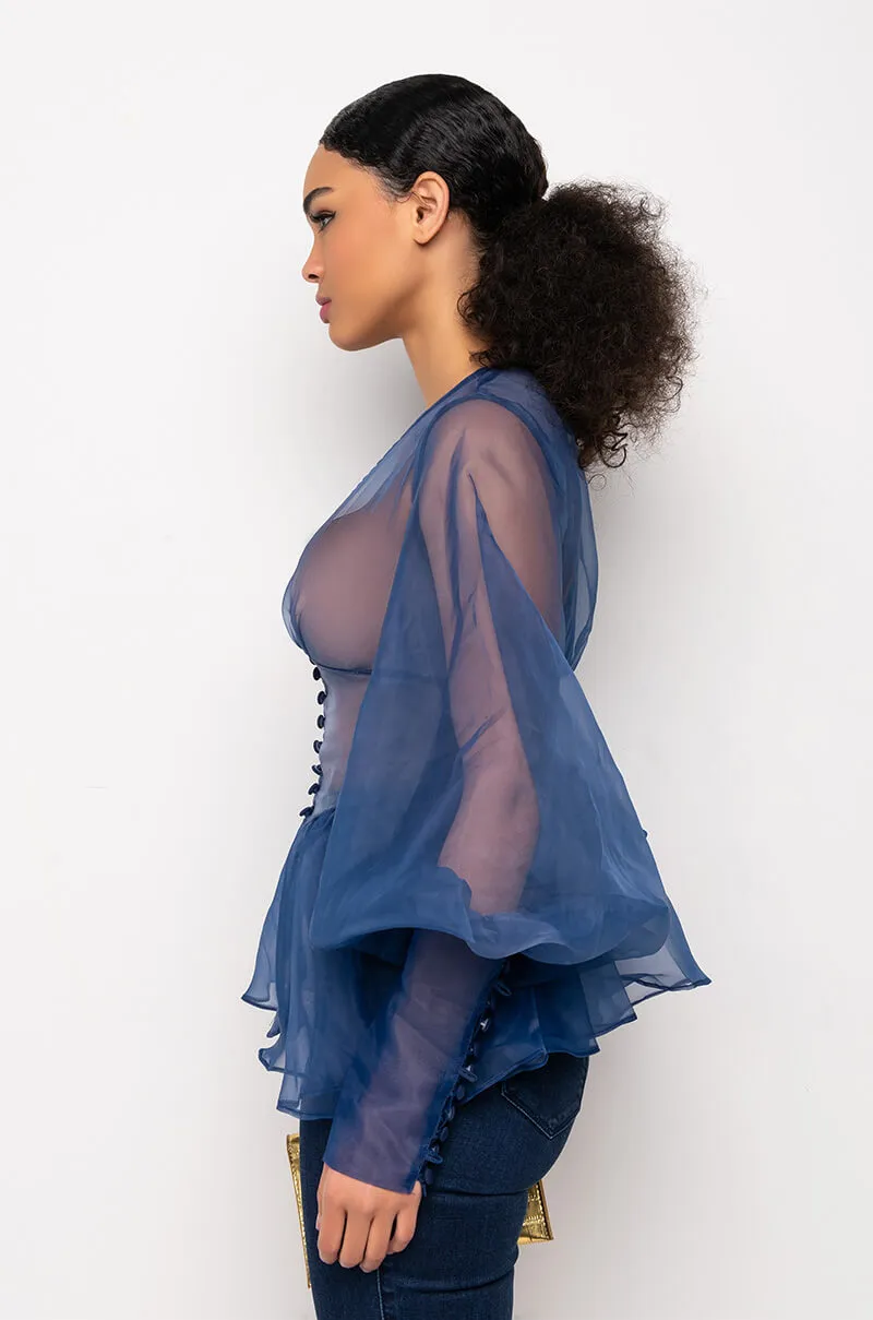 AMBROSIA PEPLUM ORGANZA BLOUSE