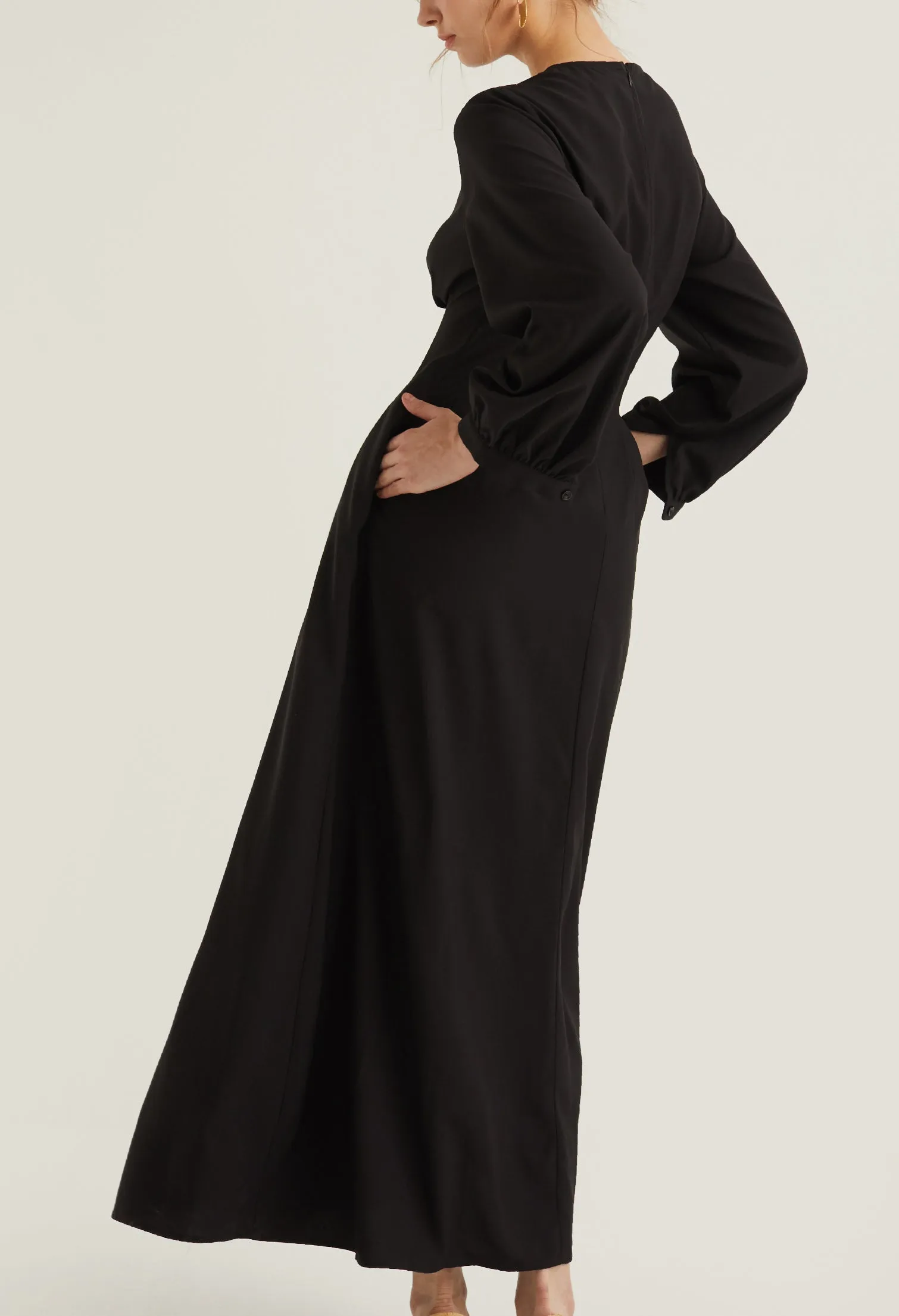 Bishop Sleeve Elegant Maxi Dress