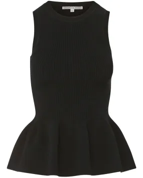 Black Arago Peplum Top