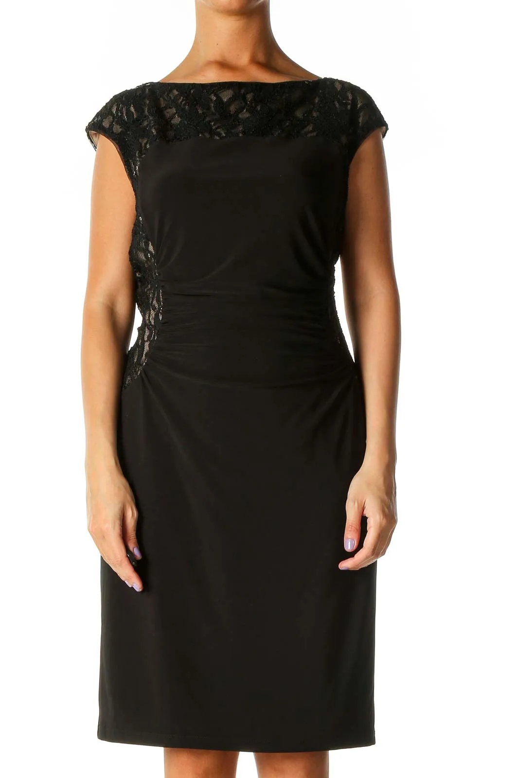 Black Lace Retro A-Line Dress