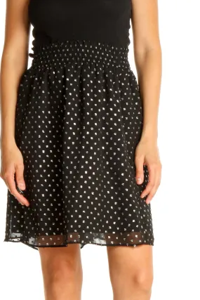 Black Polka Dot Retro A-Line Skirt