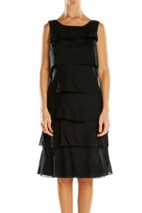 Black Tiered Sleeveless Cocktail Dress