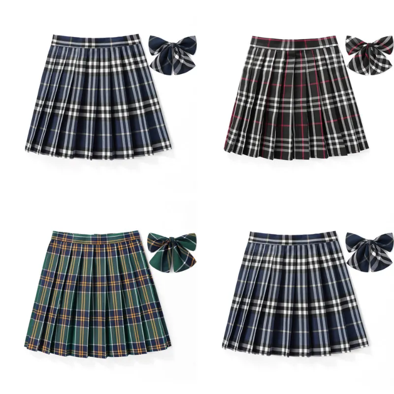 Blue Green JK vintage plaid uniform skirt