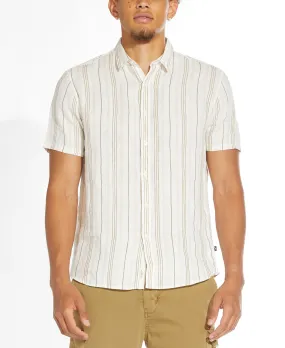 Calico Short Sleeve Shirt (White/Khaki)