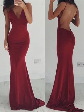 Cute backless long evening dress