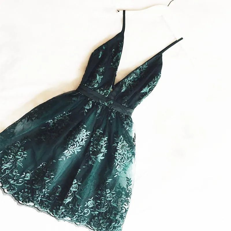 Dark Green Homecoming Dresses,Short Hoco Dress