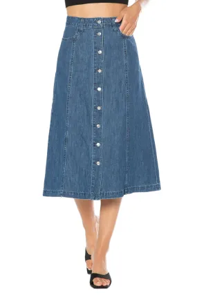 Denim A-Line Skirt