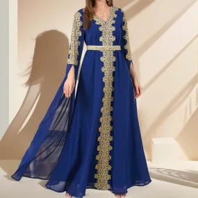 Dubai Style Kaftan with Detachable Belt