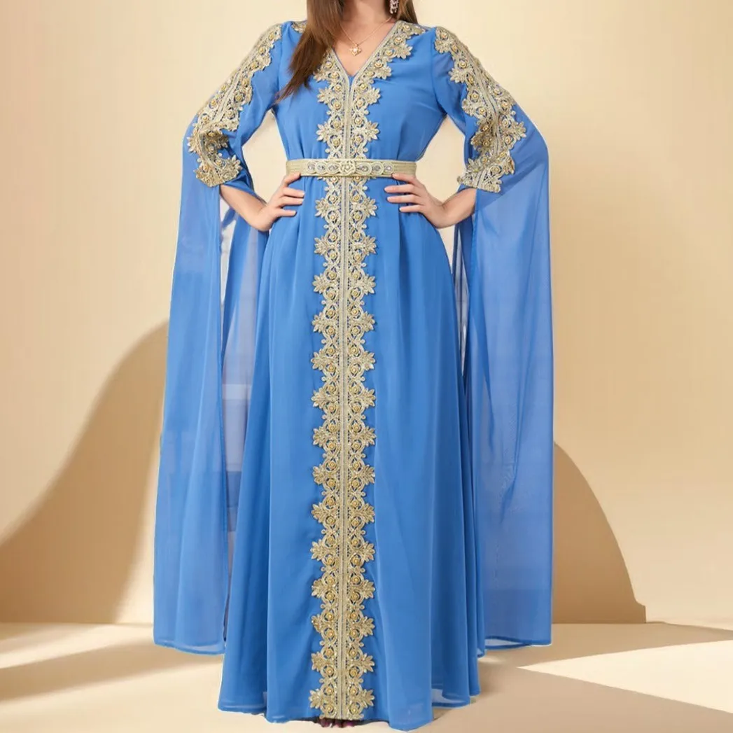 Dubai Style Kaftan with Detachable Belt