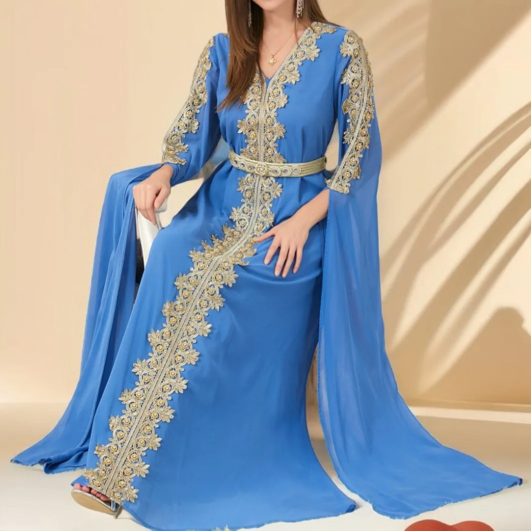 Dubai Style Kaftan with Detachable Belt