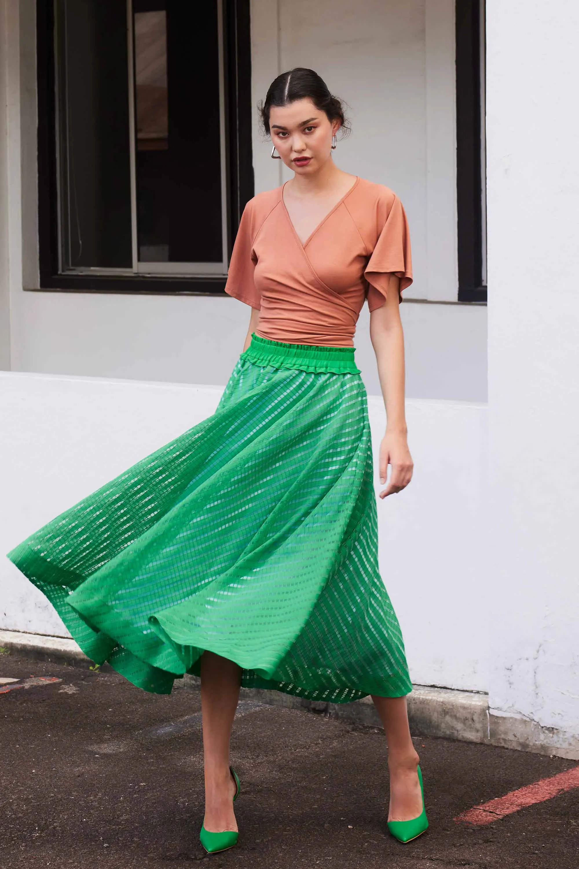 Elastic Full Circle Skirt (Green)