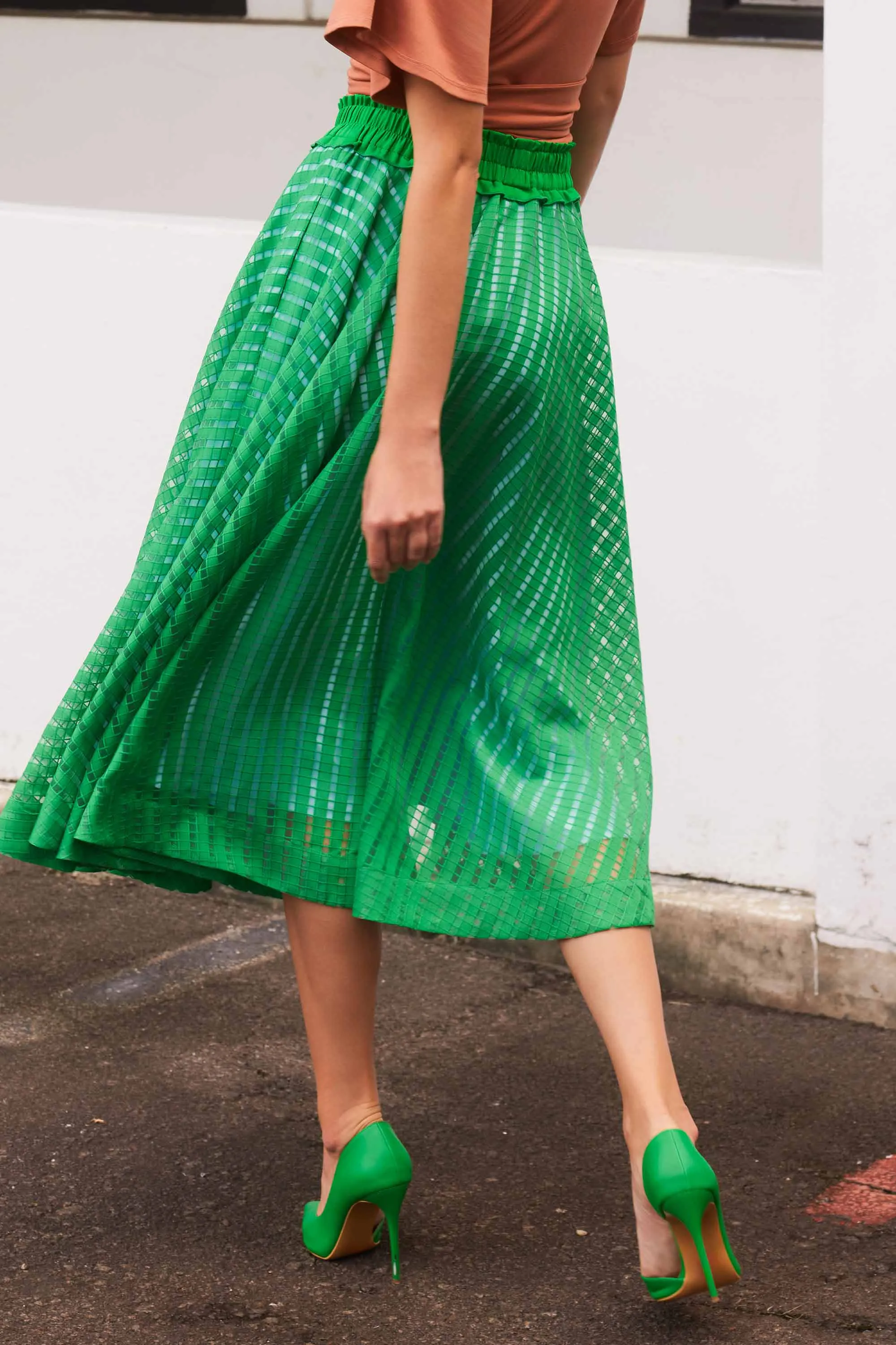 Elastic Full Circle Skirt (Green)