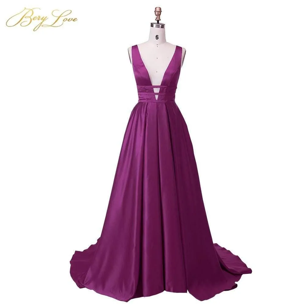 Elegant Satin Evening Gown