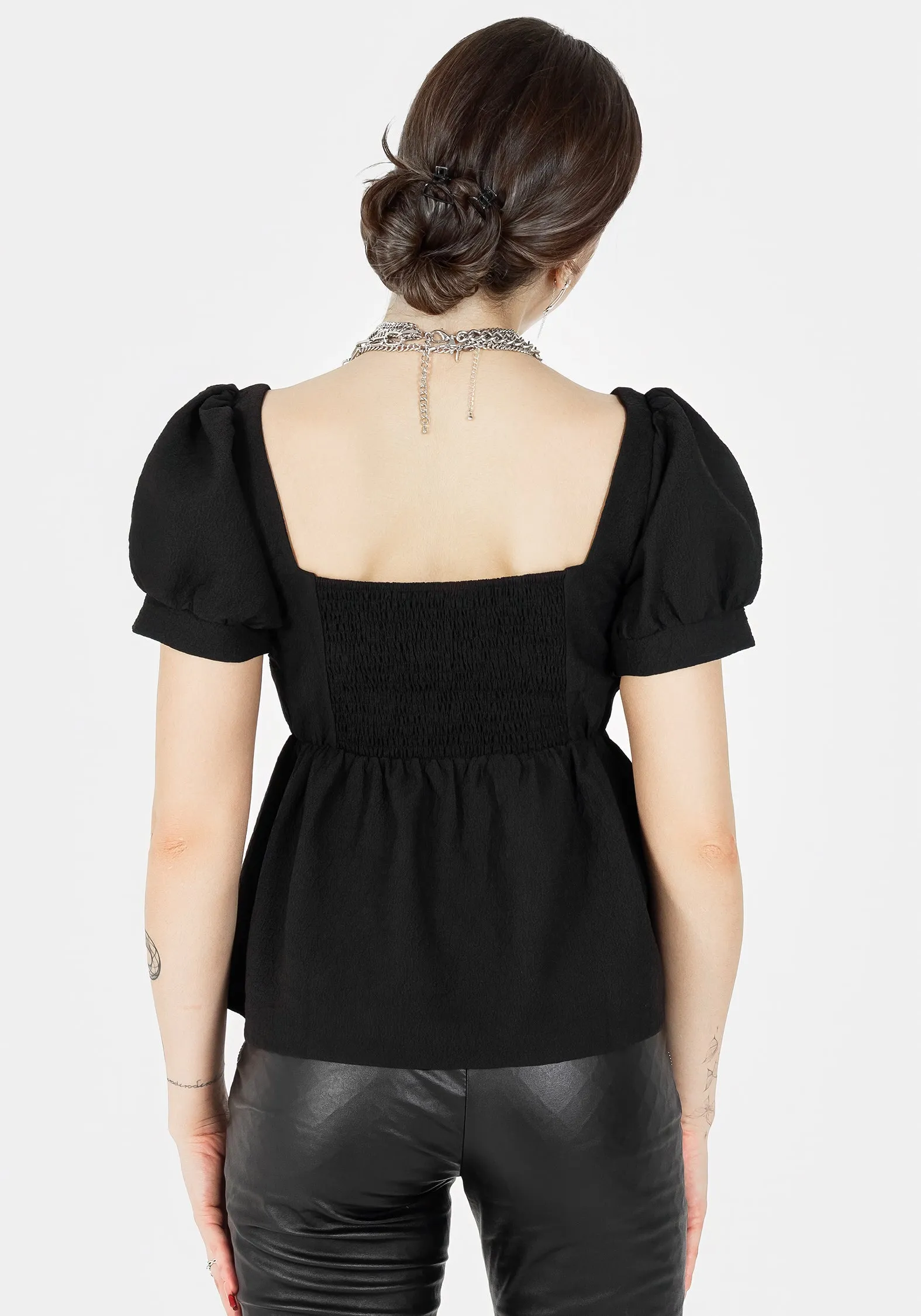 Elena Puff Sleeve Peplum Top