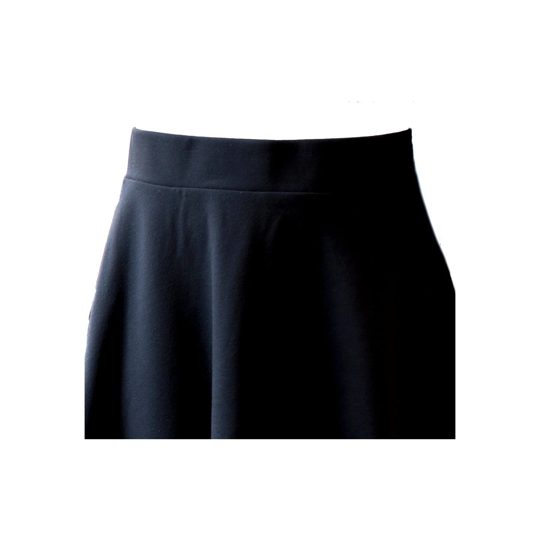 Girls Black  School Skater Skirt - Jersey