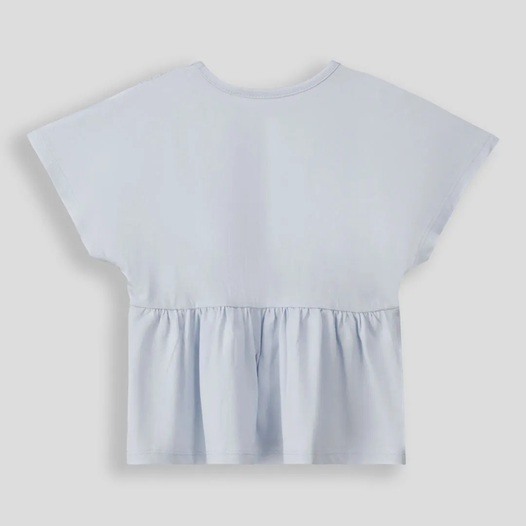 Girls Peplum Tee _ 155110 _ Blue