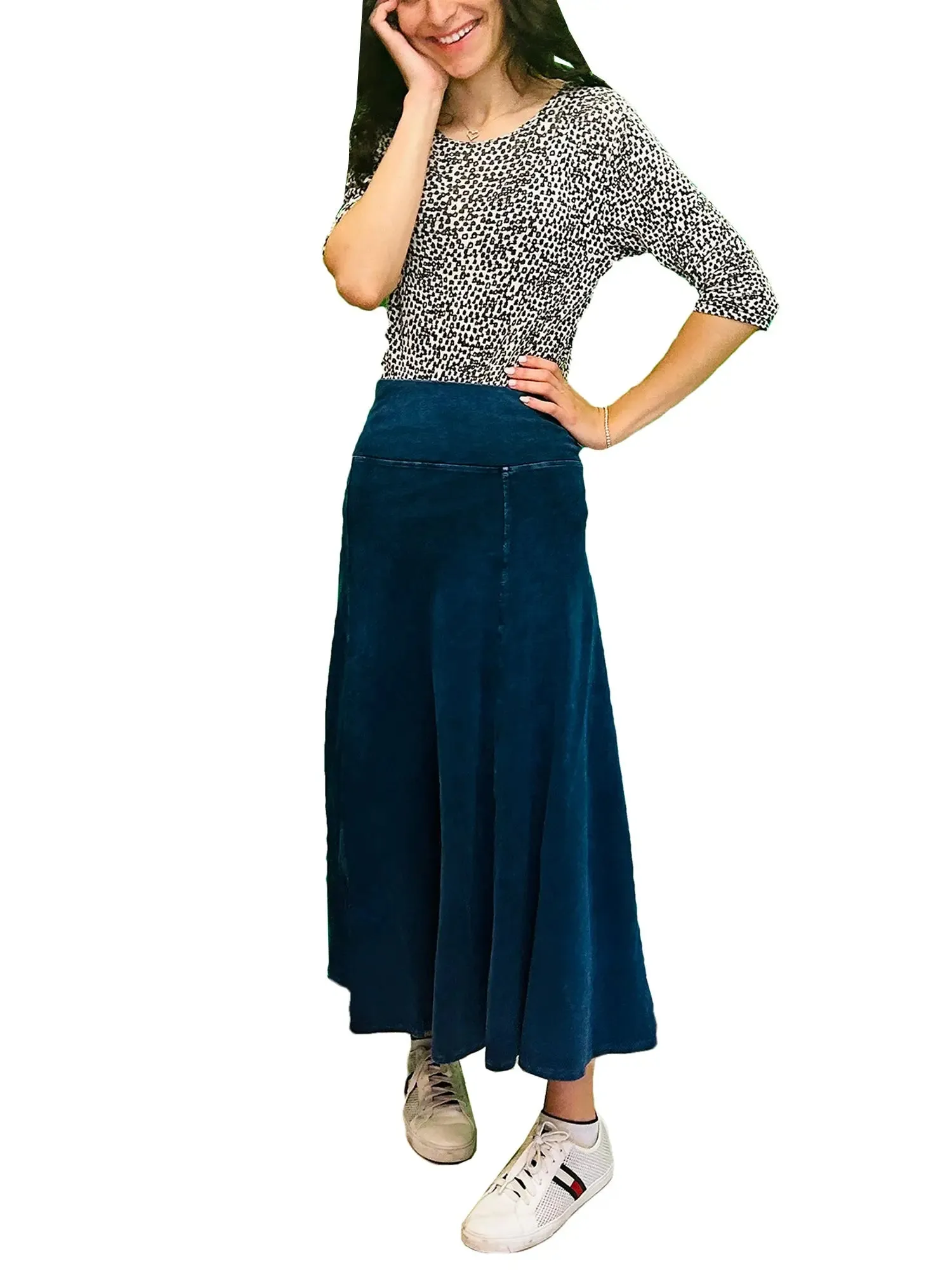 Hard Tail Roll Down Cotton Skirt B-131