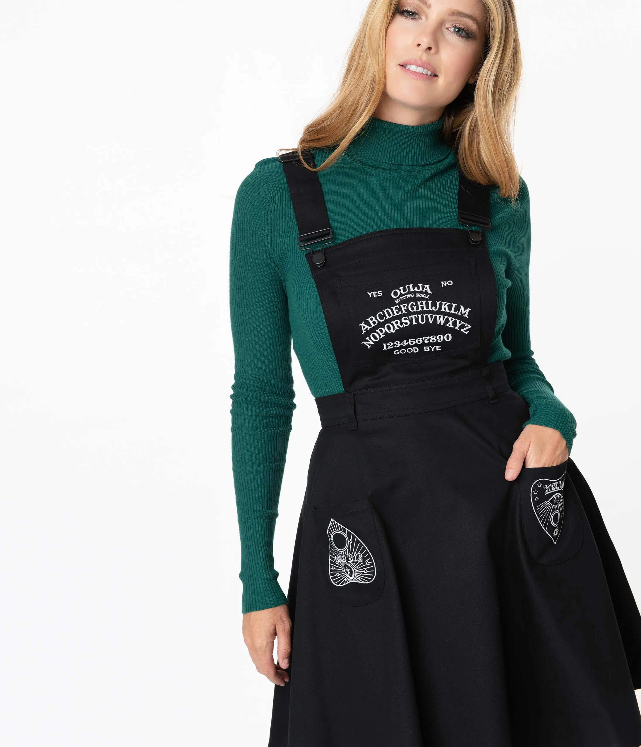 Hell Bunny Black Samara Pinafore Dress