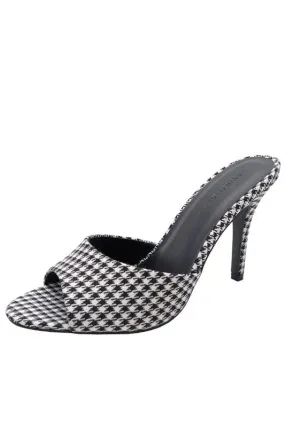 Houndstooth High Heel Slide Sandals