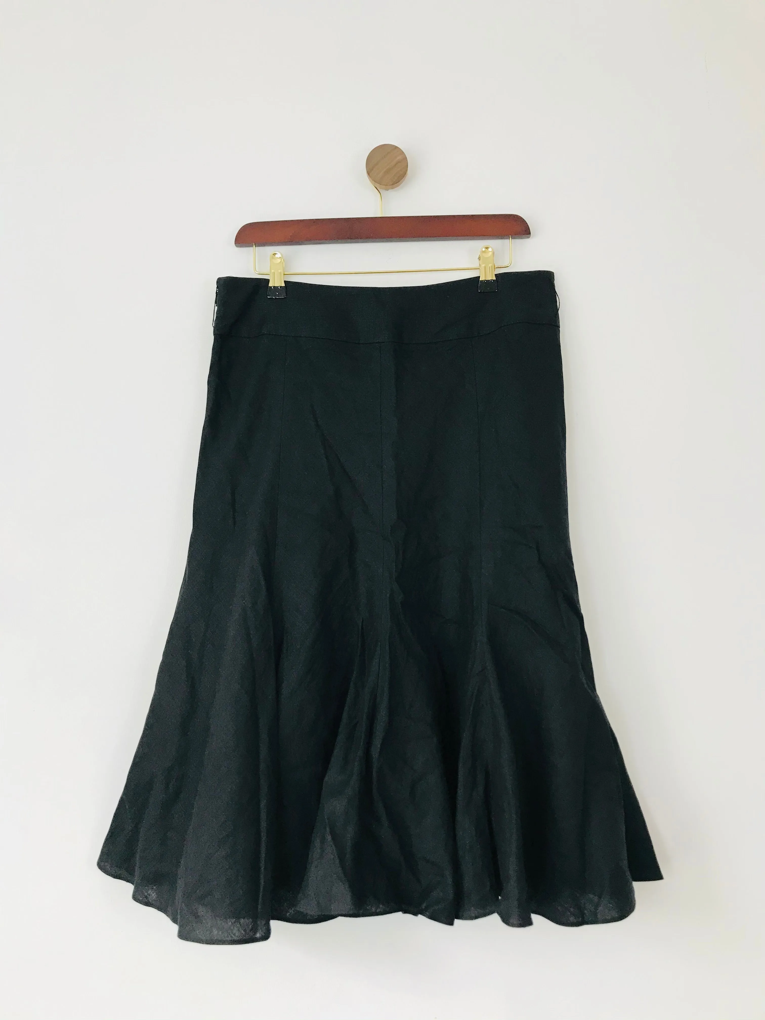 Jaeger Women’s Linen A-Line Skirt | UK12 | Black