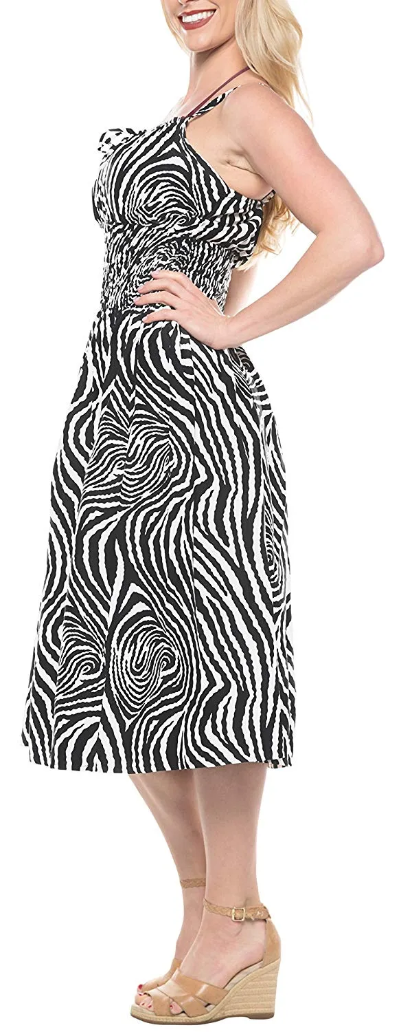 LA LEELA Soft  Printed Beach Halter Dresses  Long  Digital Black 736 One Size