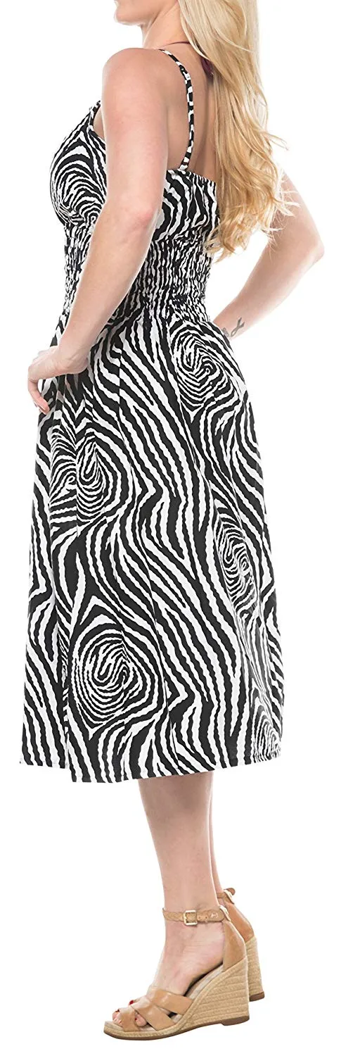 LA LEELA Soft  Printed Beach Halter Dresses  Long  Digital Black 736 One Size