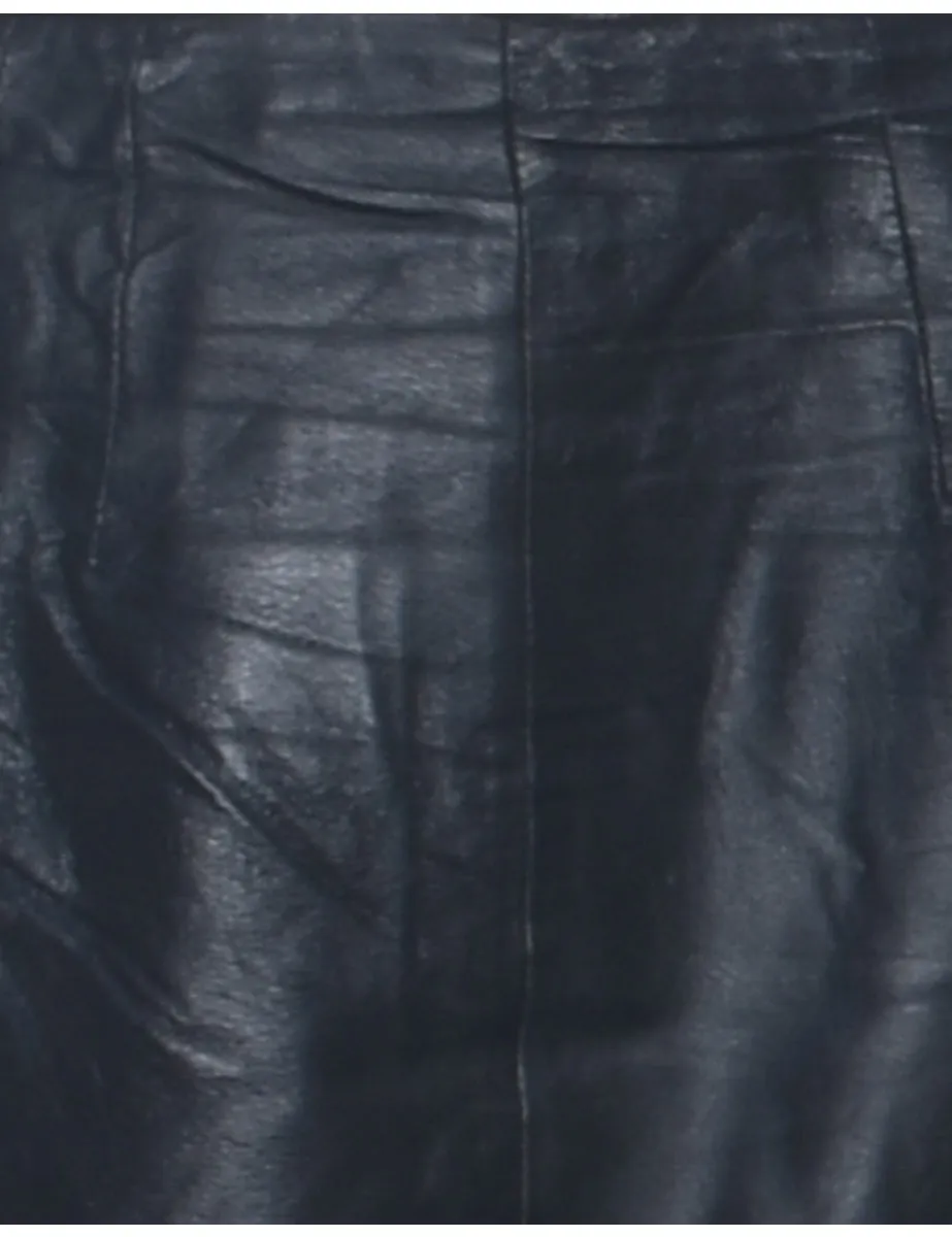 Leather A-line Skirt - M