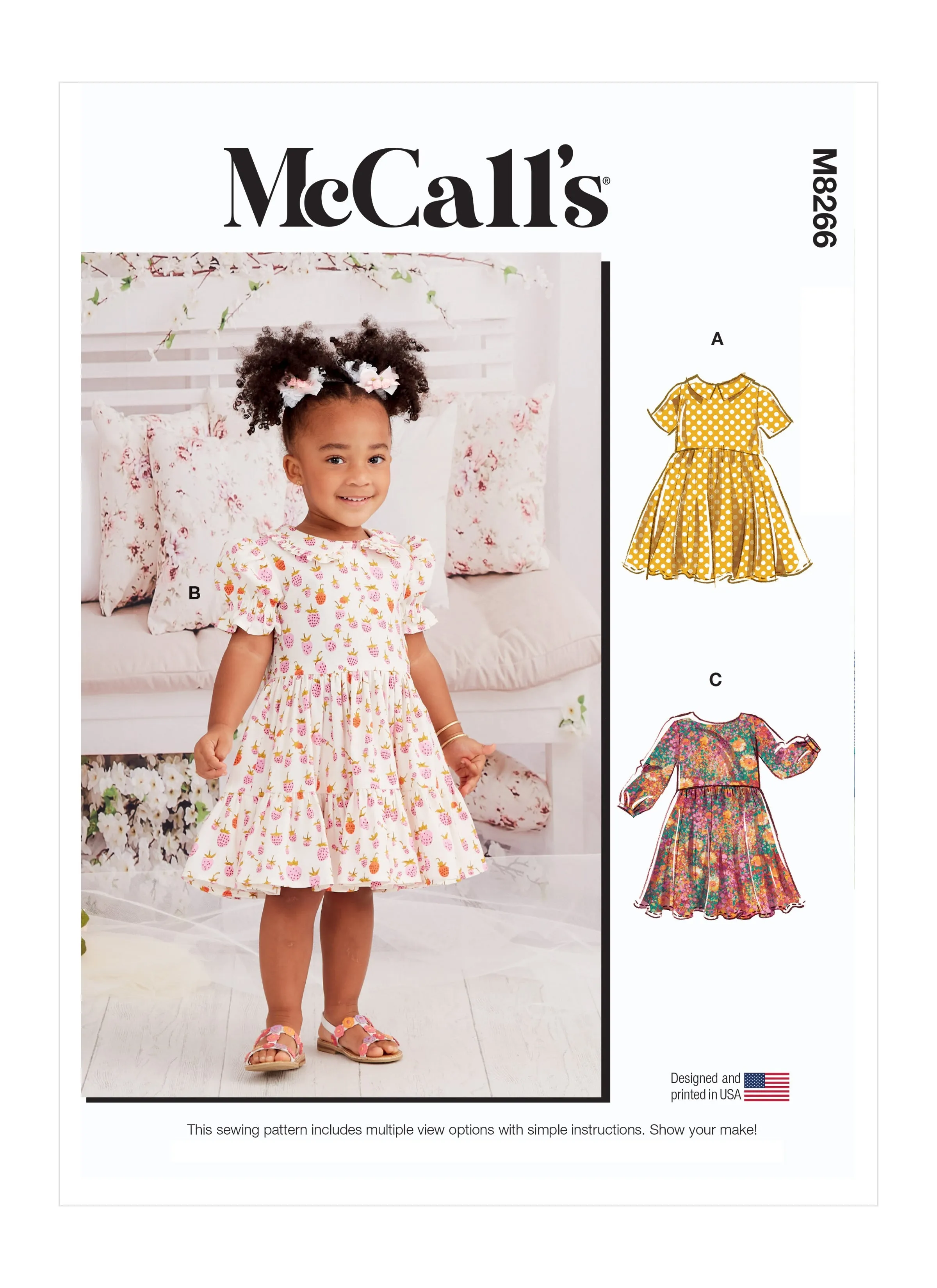 McCall's Sewing Pattern 8266 Toddlers' Dresses