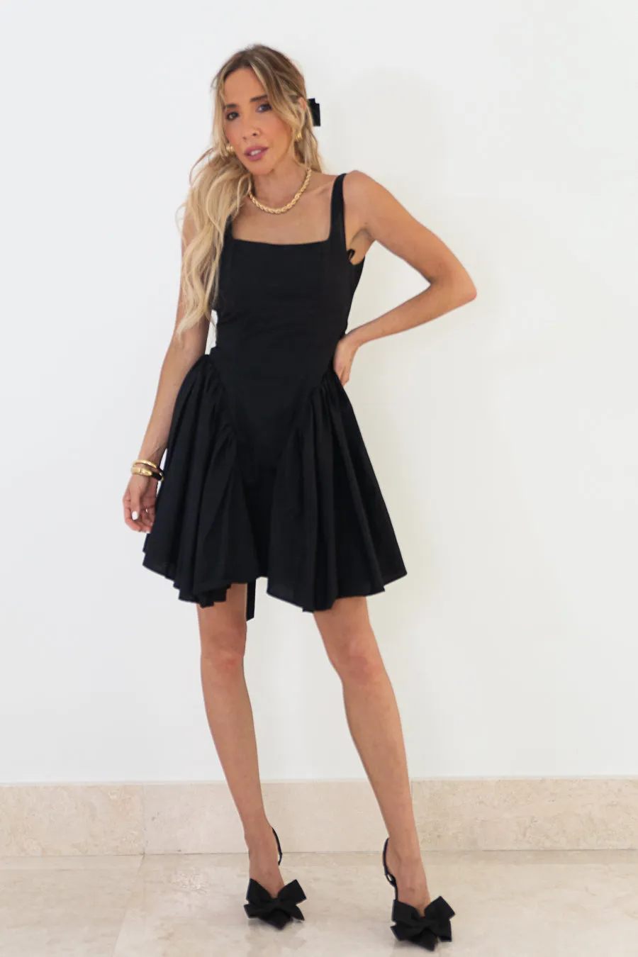 Mini Flare Dress - Black