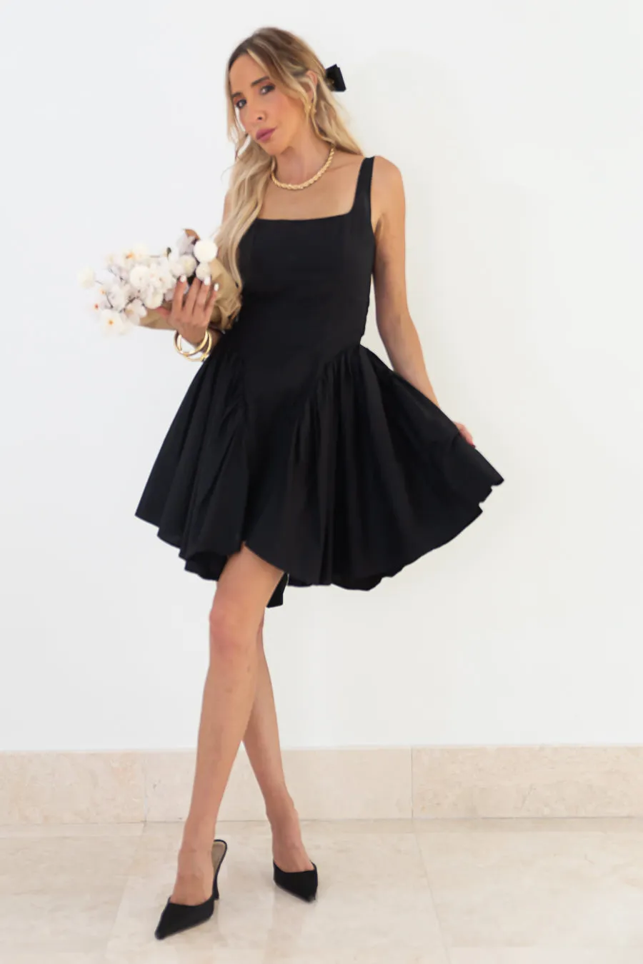 Mini Flare Dress - Black