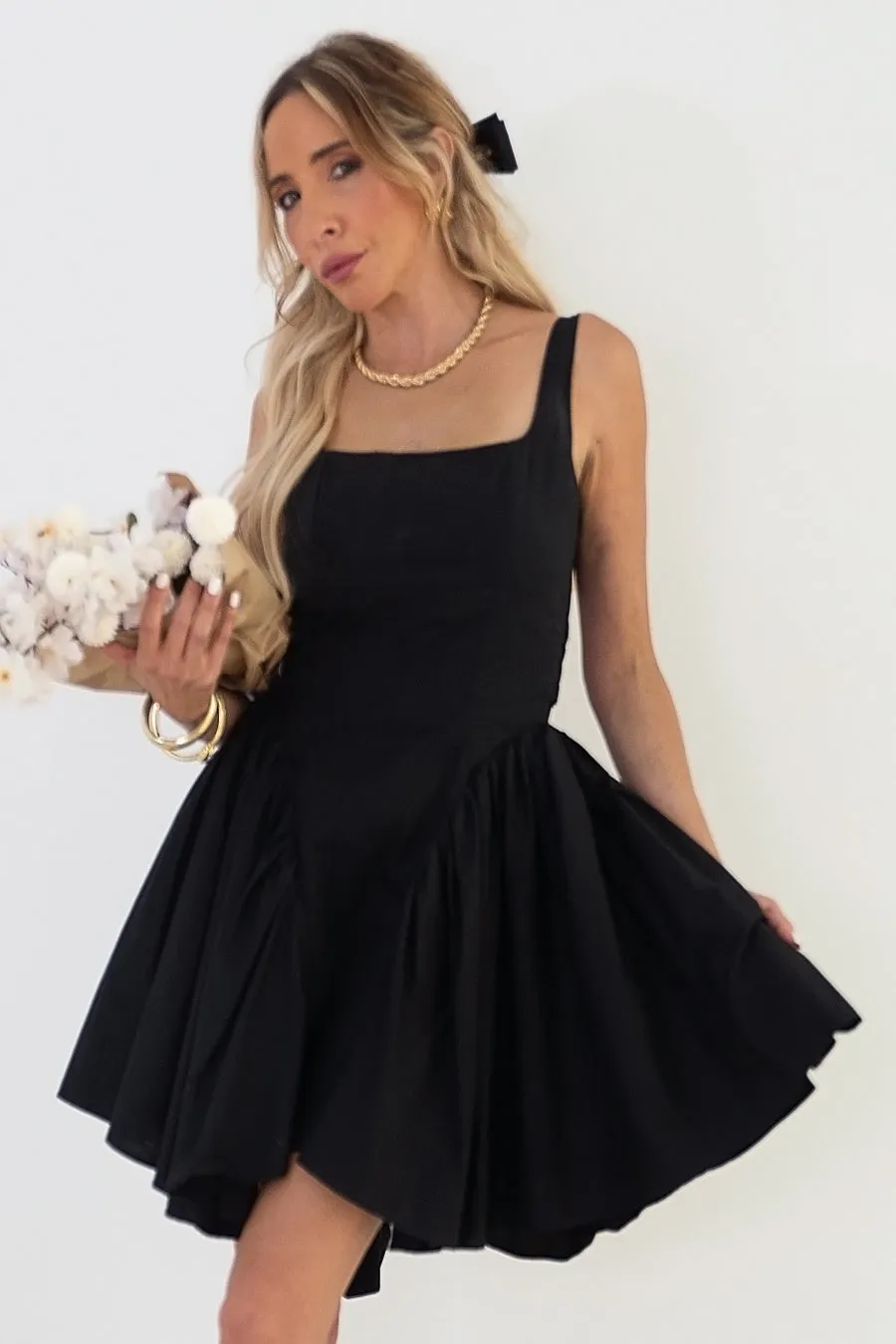 Mini Flare Dress - Black