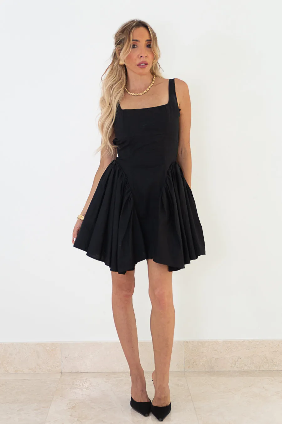 Mini Flare Dress - Black