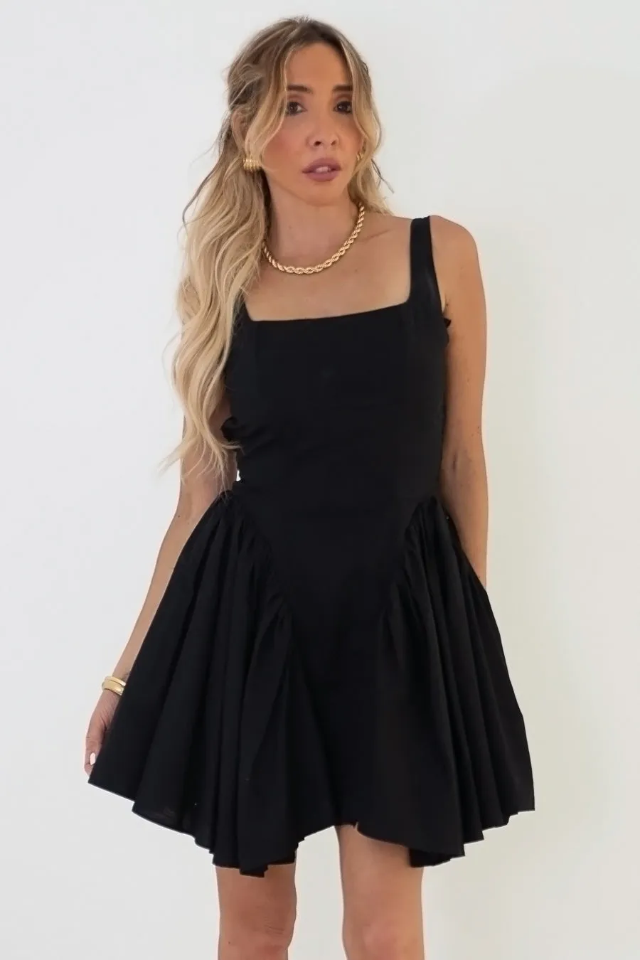 Mini Flare Dress - Black