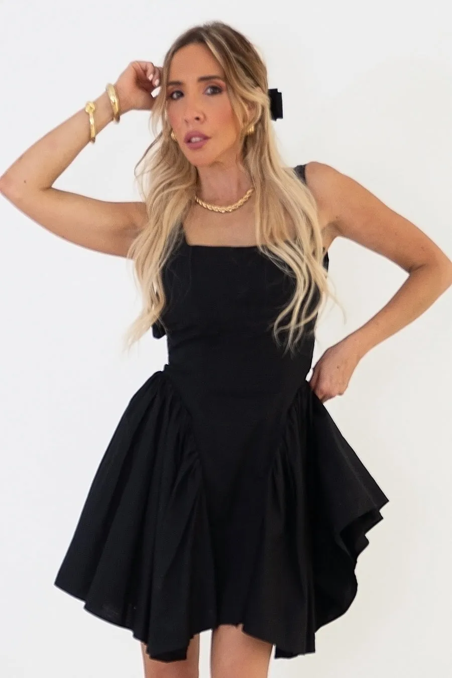 Mini Flare Dress - Black