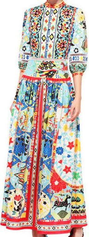 Multicolored Printed Dress