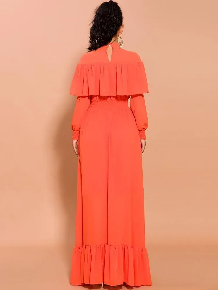 Orange Loose Long Dresses