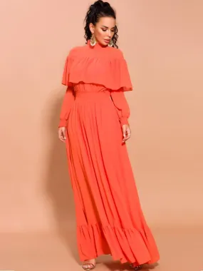 Orange Loose Long Dresses