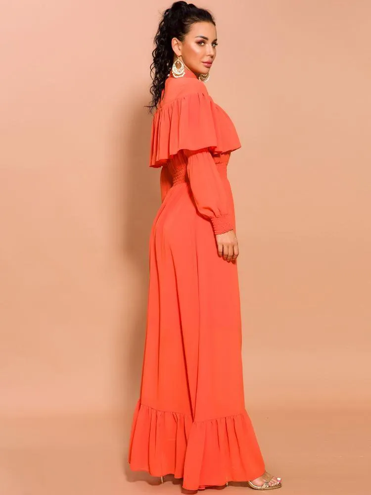 Orange Loose Long Dresses