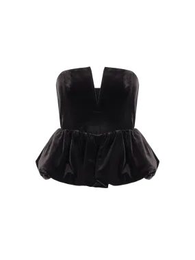 Peplum Velvet Top