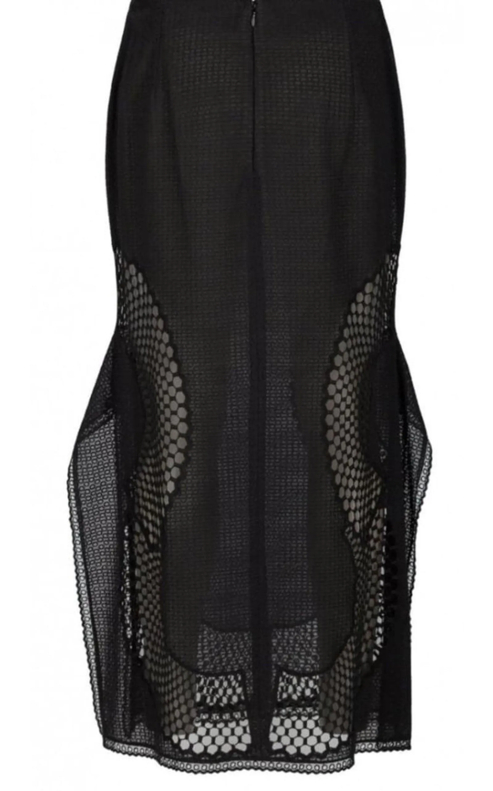 Perforated A-Line Black Skirt